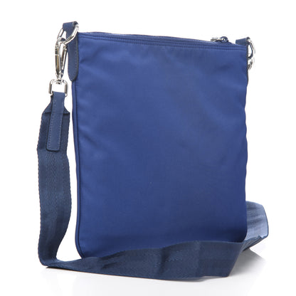 Prada Tessuto Nylon Saffiano Flat Messenger Bag Bluette 3 of 9
