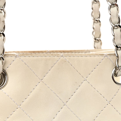 Chanel Lambskin Quilted Bi-Color Drawstring Shoulder Bag Black White 18 of 19