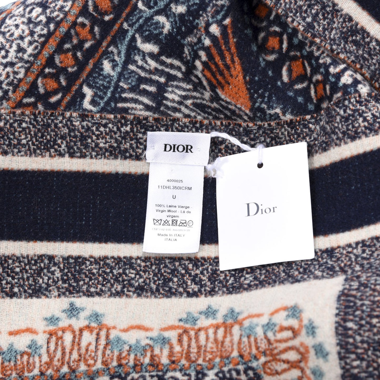 Wool Throw Cream Bleu