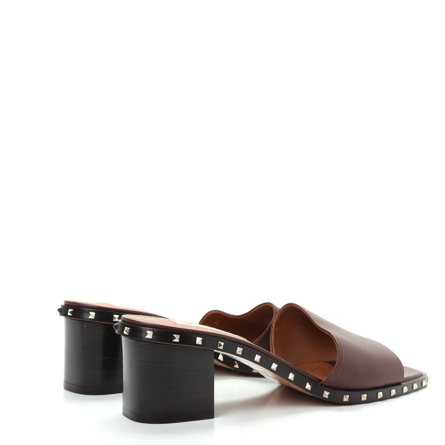 Valentino Garavani Nappa Soul Rockstud 55mm Slide Sandals 37 Brown 4 of 10