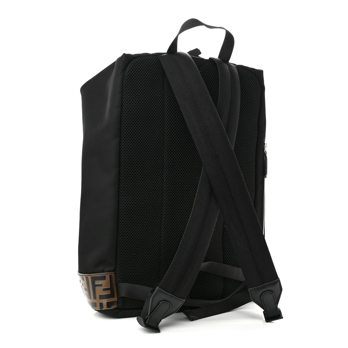 Nylon Vitello FF 1974 Embossed Cross Strap Backpack Black Maya