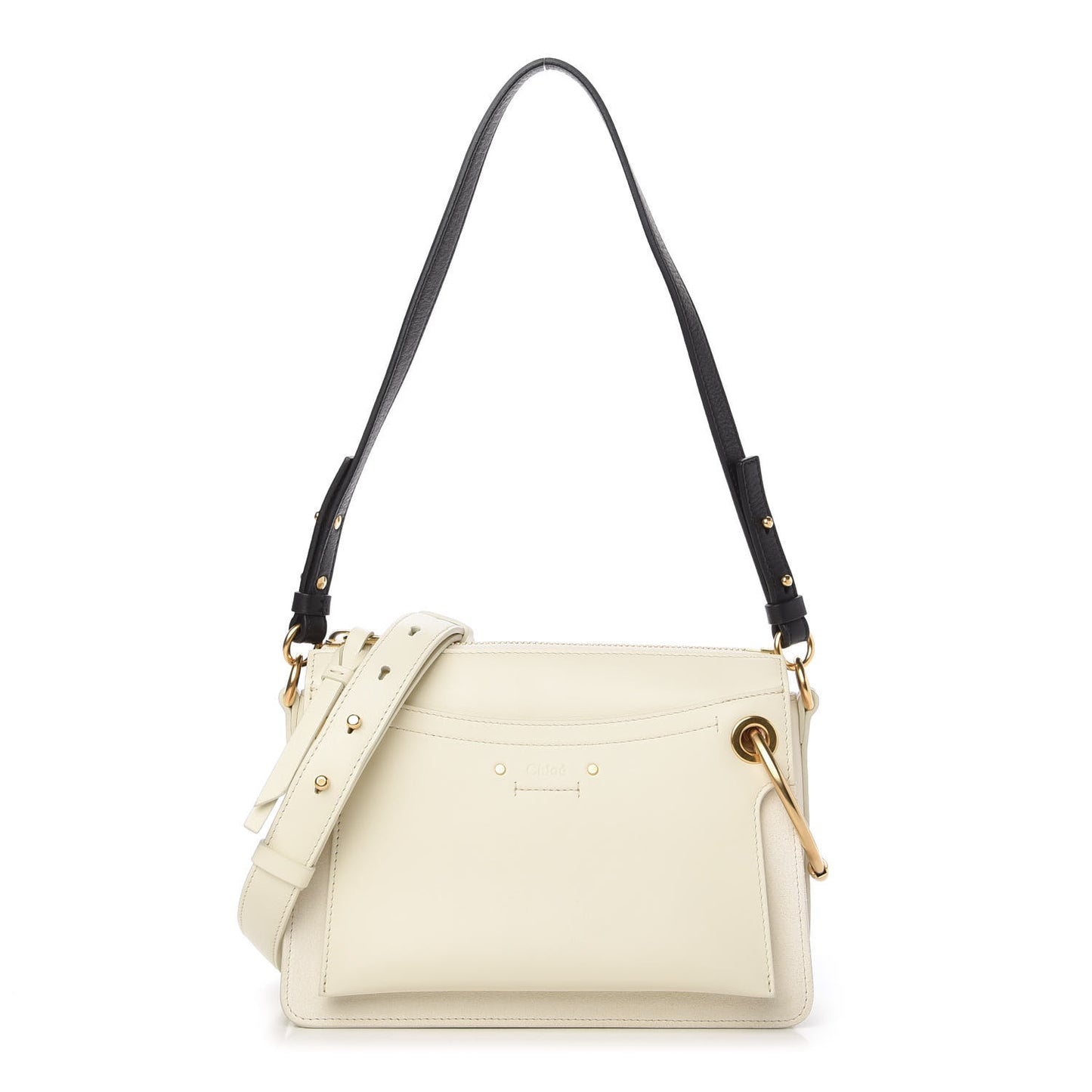 Calfskin Suede Small Roy Bag Natural White