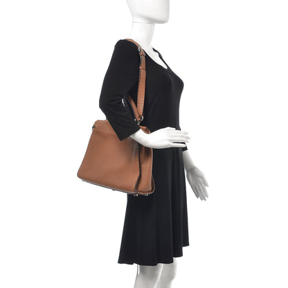 Fendi Cuoio Romano Selleria Bi-Color Medium Peekaboo Iconic Satchel Mou Deserto 2 of 8