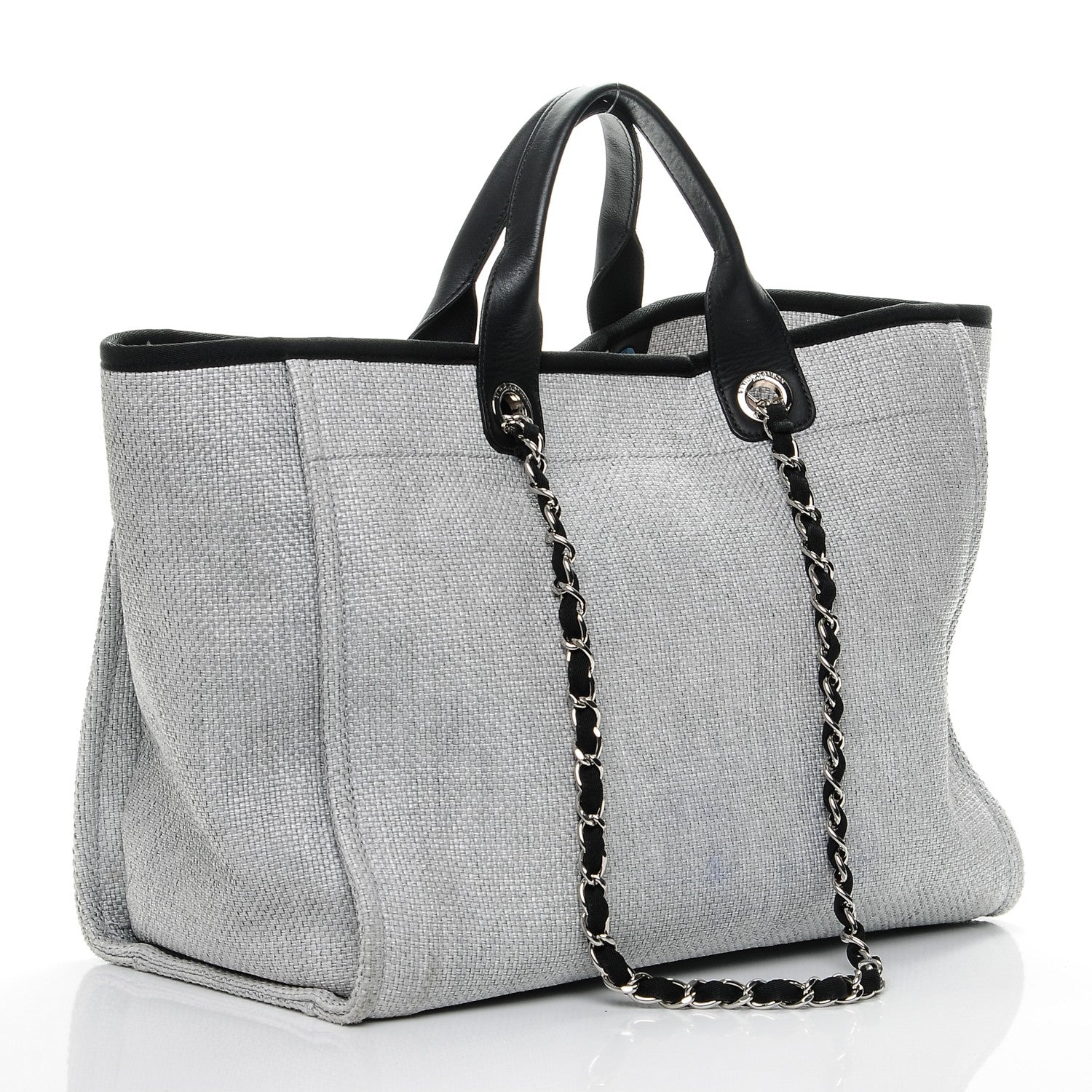 Chanel Canvas Large Deauville Tote Grey 3 of 8