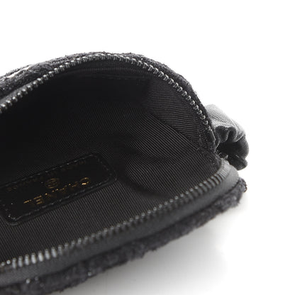 Chanel Tweed Lambskin Quilted Arm Coin Purse Black 5 of 6