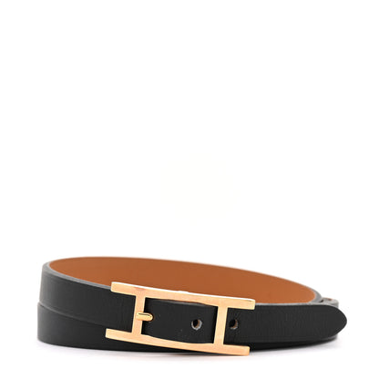 Hermes Chamonix Hapi 3MM Triple Tour Bracelet S Black Fauve 1 of 6