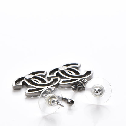 Chanel Crystal CC Drop Earrings Ruthenium 3 of 6
