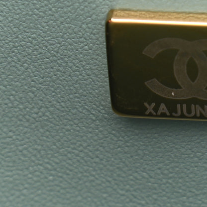 Chanel Caviar Quilted Medium Double Flap Green 8 of 10