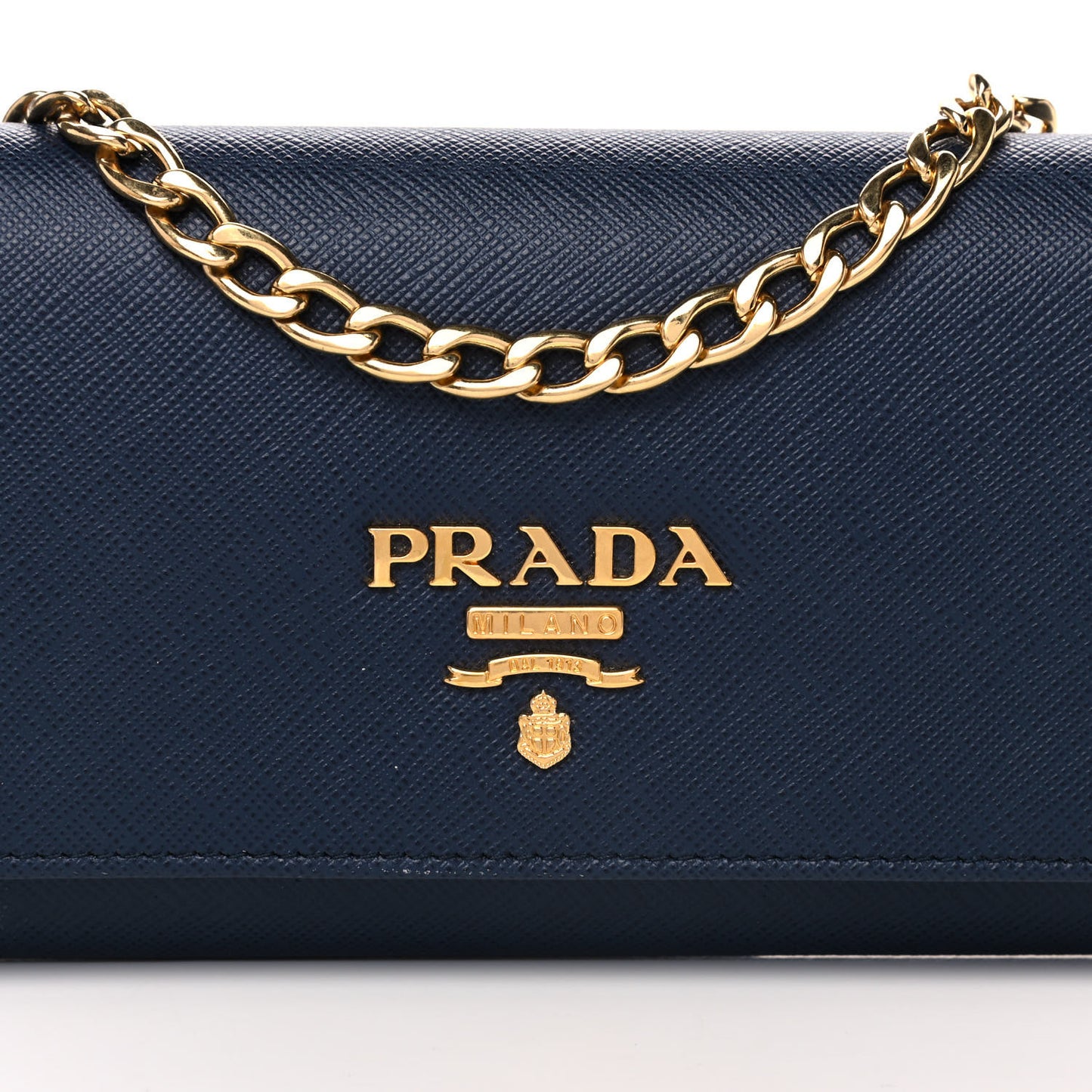 Saffiano Metal Oro Chain Wallet Baltico