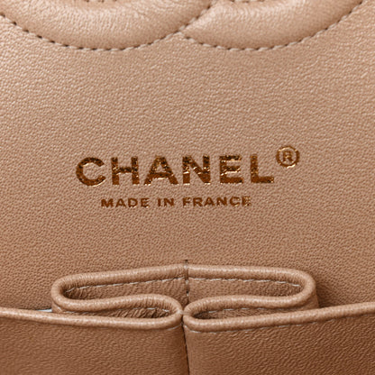 Chanel Iridescent Calfskin Quilted Medium Double Flap Beige 6 of 11