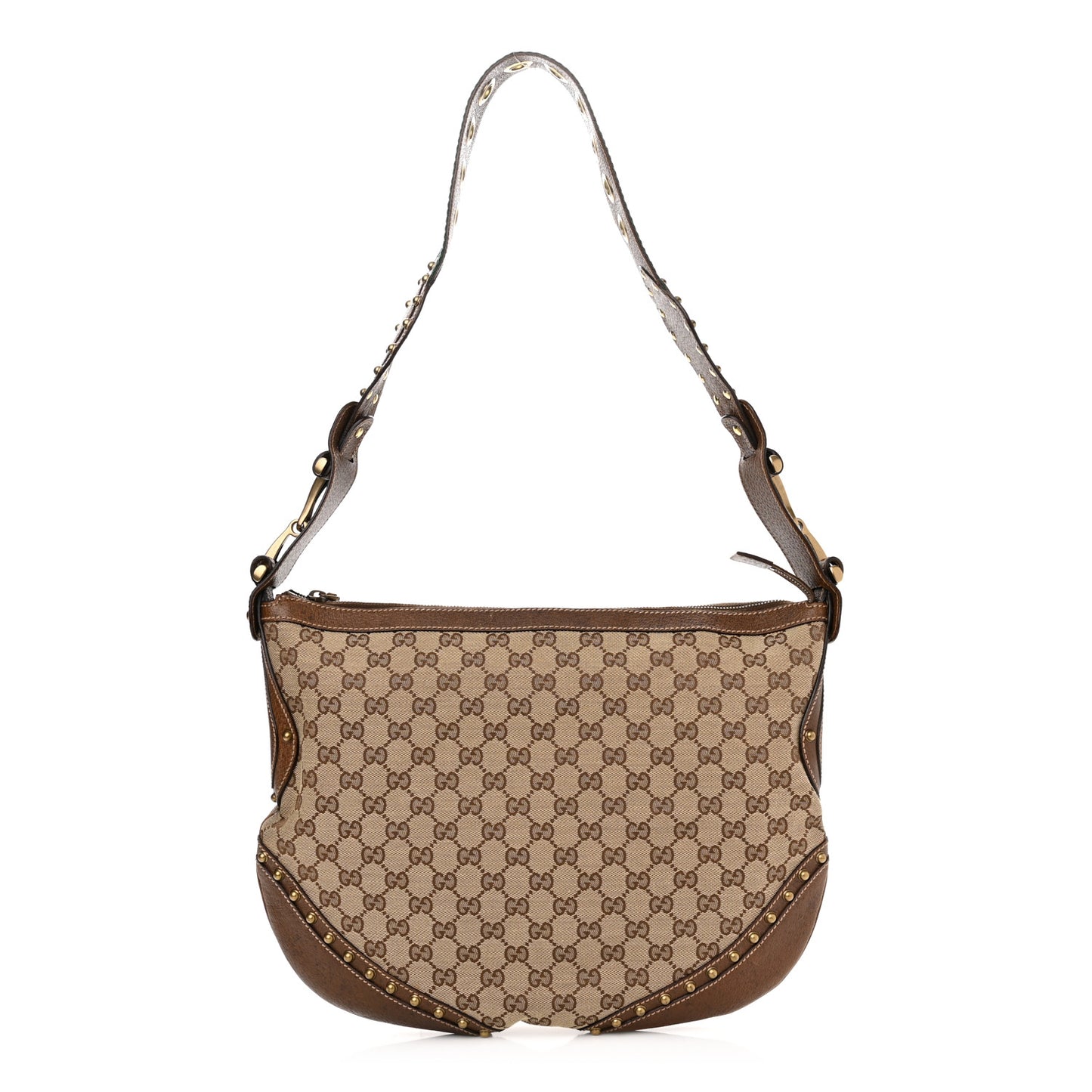 Monogram Pelham Studded Shoulder Bag Brown