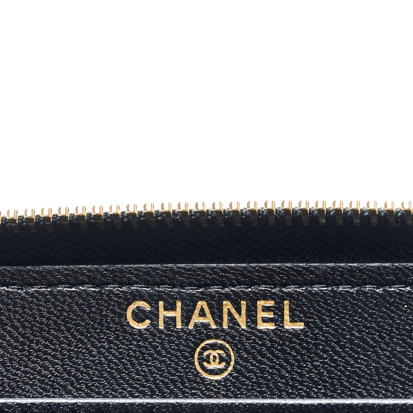 Lambskin Quilted All About Chanel Charm Zip Around Wallet Black