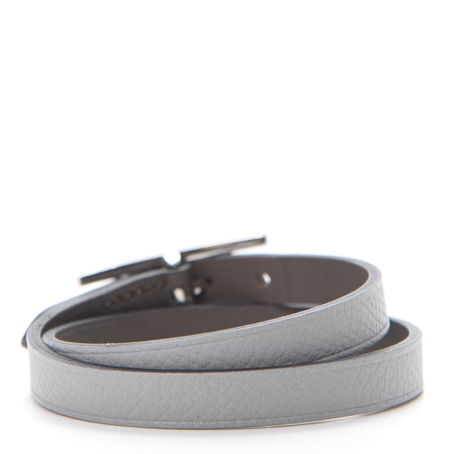Hermes Epsom Swift Behapi Double Tour Bracelet T3 Bleu Glacier Etain 3 of 5