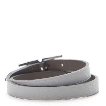 Hermes Epsom Swift Behapi Double Tour Bracelet T3 Bleu Glacier Etain 3 of 5