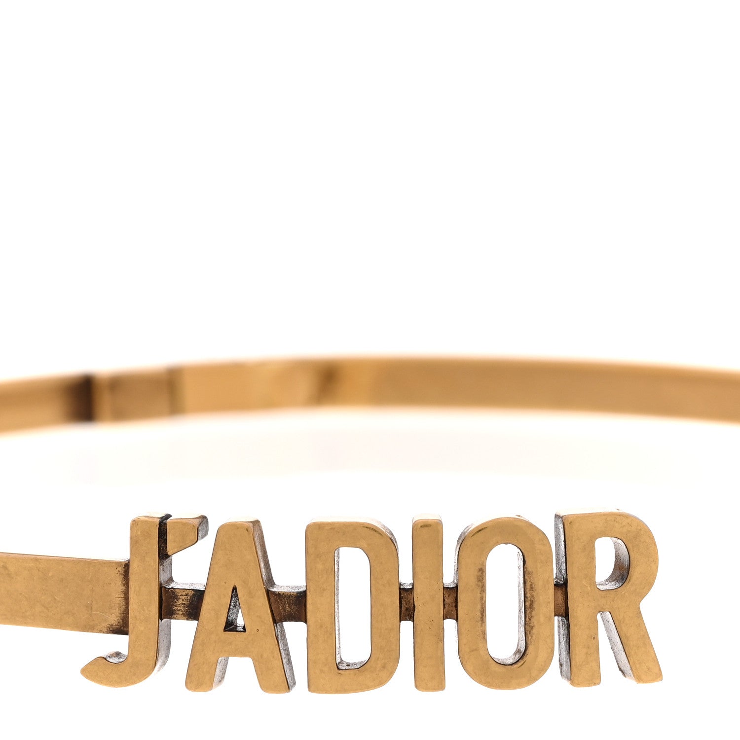 Christian Dior Metal J'Adior Logo Choker Necklace Antique Gold