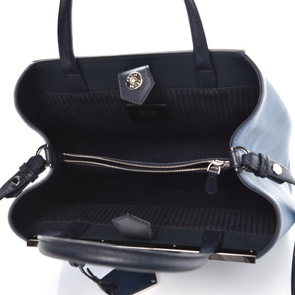 Fendi Vitello Elite Calfskin Colorblock Petite 2Jours Tote Blue Multicolor 5 of 8