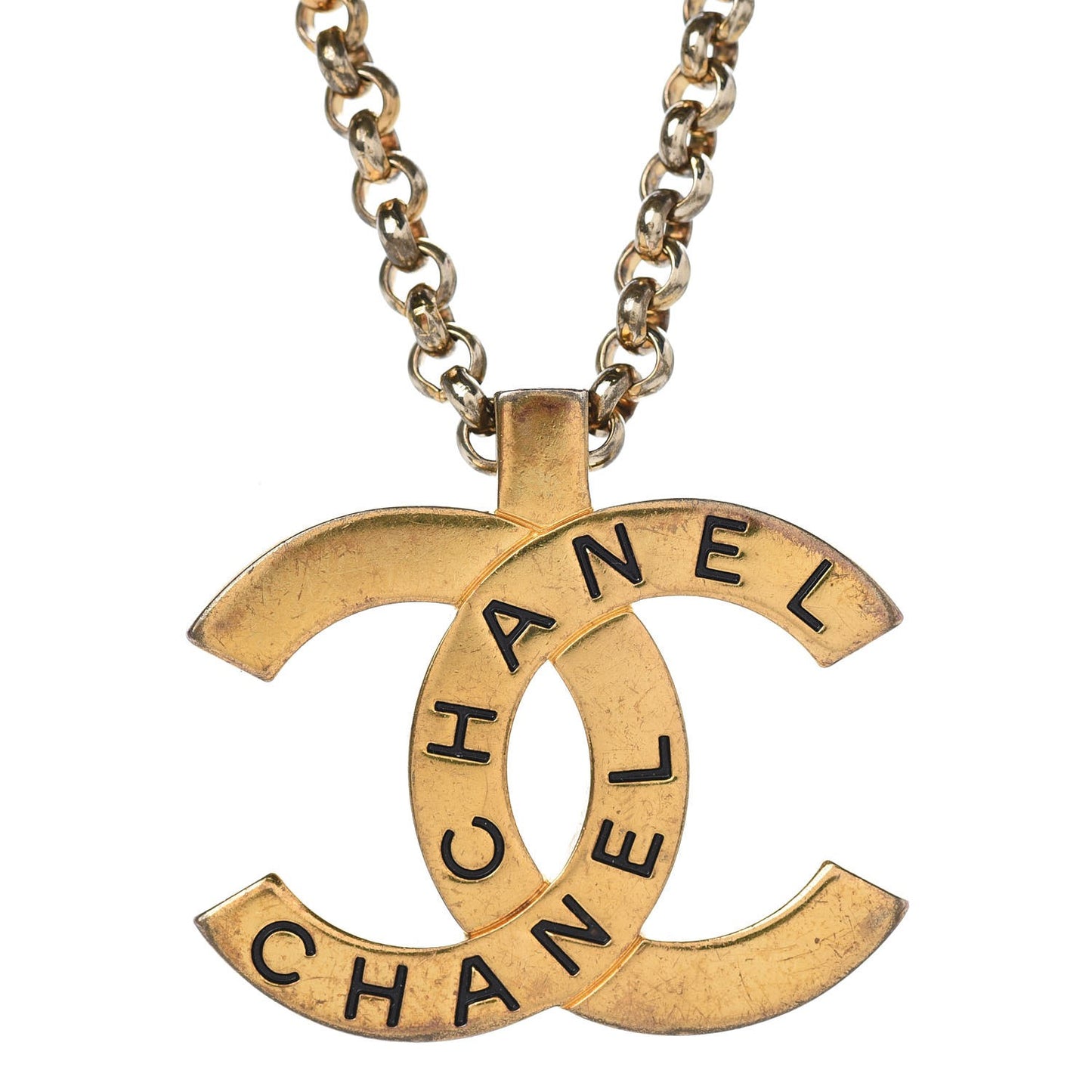 CC Chain Pendant Necklace Gold