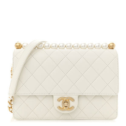 Chanel Lambskin Quilted Small Chic Pearls Flap White 1 of 12