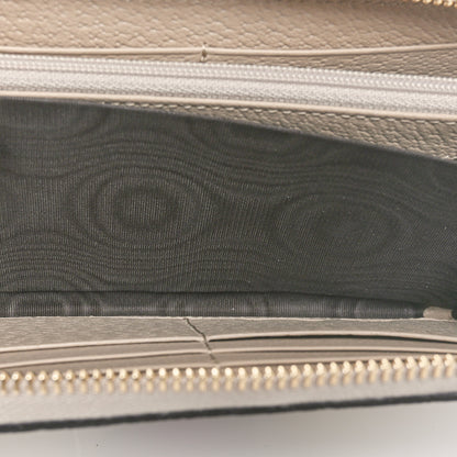 Gucci GG Supreme Monogram Textured Dollar Calfskin Web Ophidia Zip Around Wallet Beige Mystic White Oatmeal 8 of 10