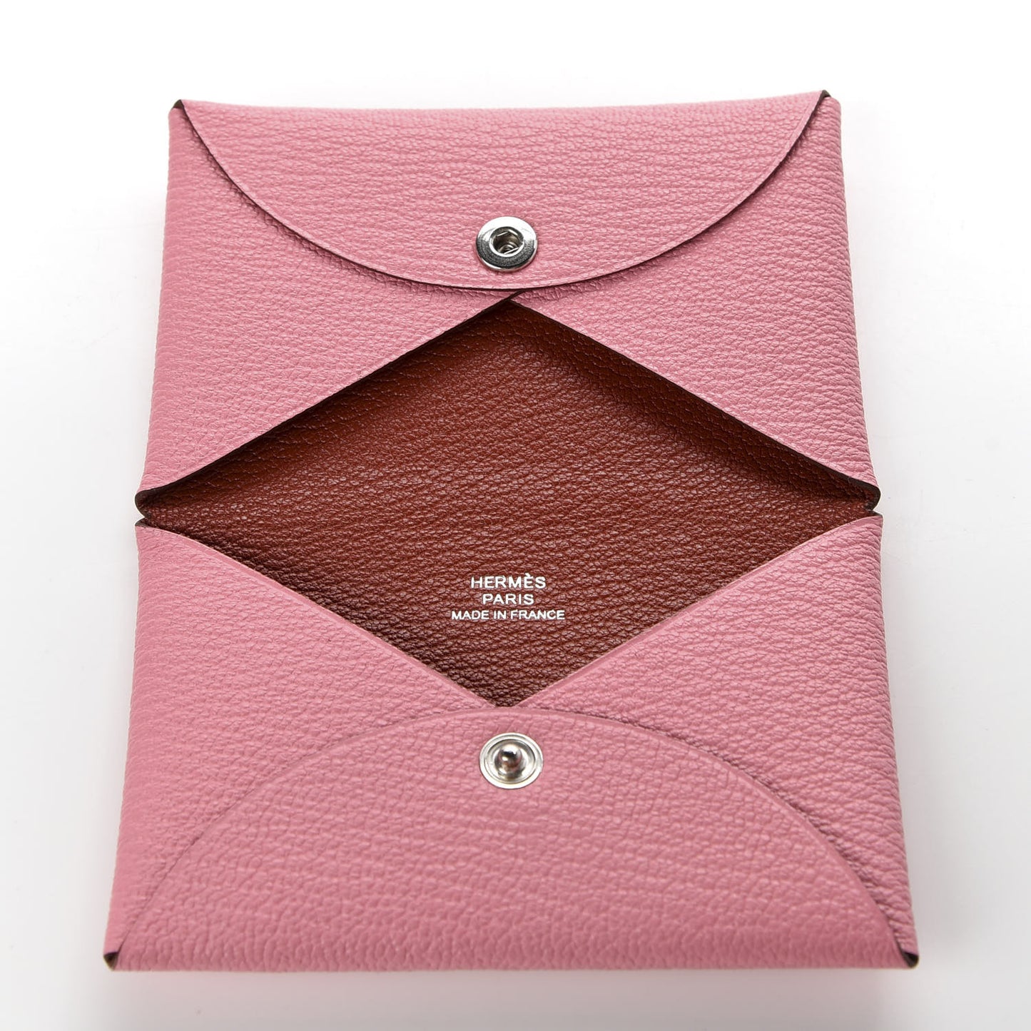 Chevre Verso Calvi Card Case Rose Confetti Brique