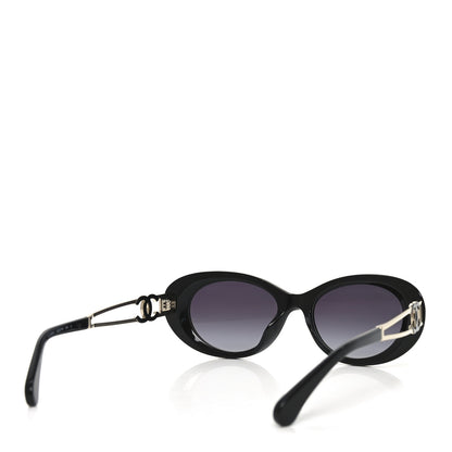 Chanel Acetate Oval Sunglasses 71730A Black 4 of 6