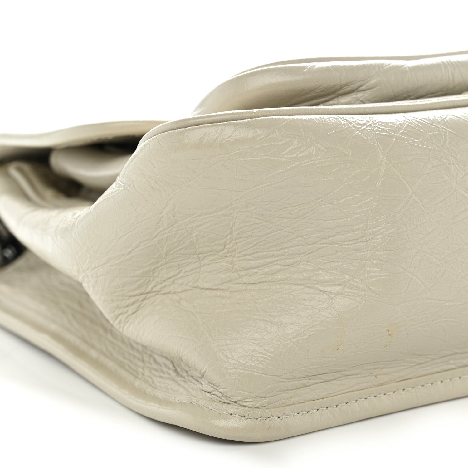 Saint Laurent Crinkled Calfskin Matelasse Monogram Medium Niki Chain Satchel Blanc Vintage 9 of 13