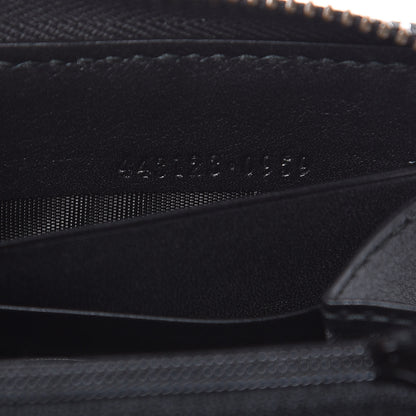 Gucci Calfskin Matelasse Pearly GG Marmont Zip Around Wallet Black 7 of 9