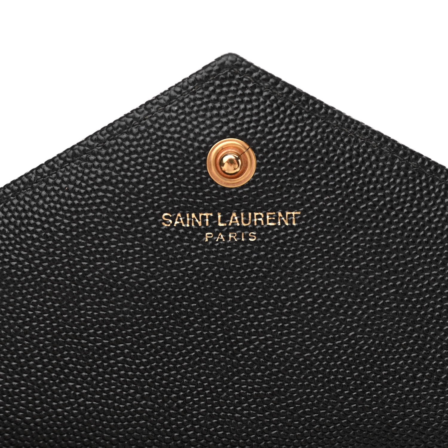 Saint Laurent Grain De Poudre Matelasse Chevron Monogram Chain Wallet Black 6 of 11