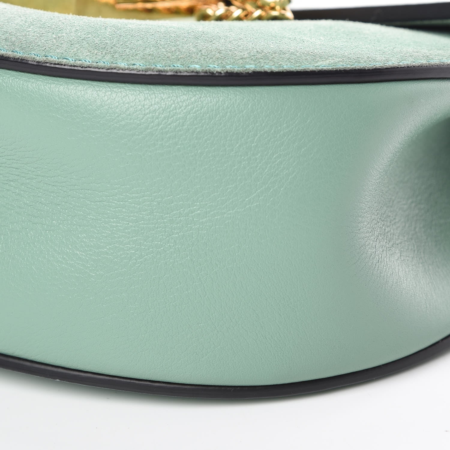 Chloe Suede Smooth Calfskin Mini Drew Shoulder Bag Happy Green 9 of 13