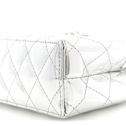 Chanel Mirror Calfskin Metallic Calfskin Quilted Nano Kelly Shopper Silvery 10 of 11