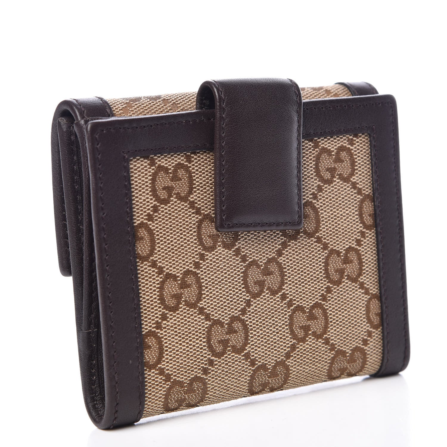 Gucci Monogram Margaux Calfskin Sukey French Flap Wallet Beige Ebony Cocoa 3 of 7