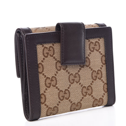 Gucci Monogram Margaux Calfskin Sukey French Flap Wallet Beige Ebony Cocoa 3 of 7