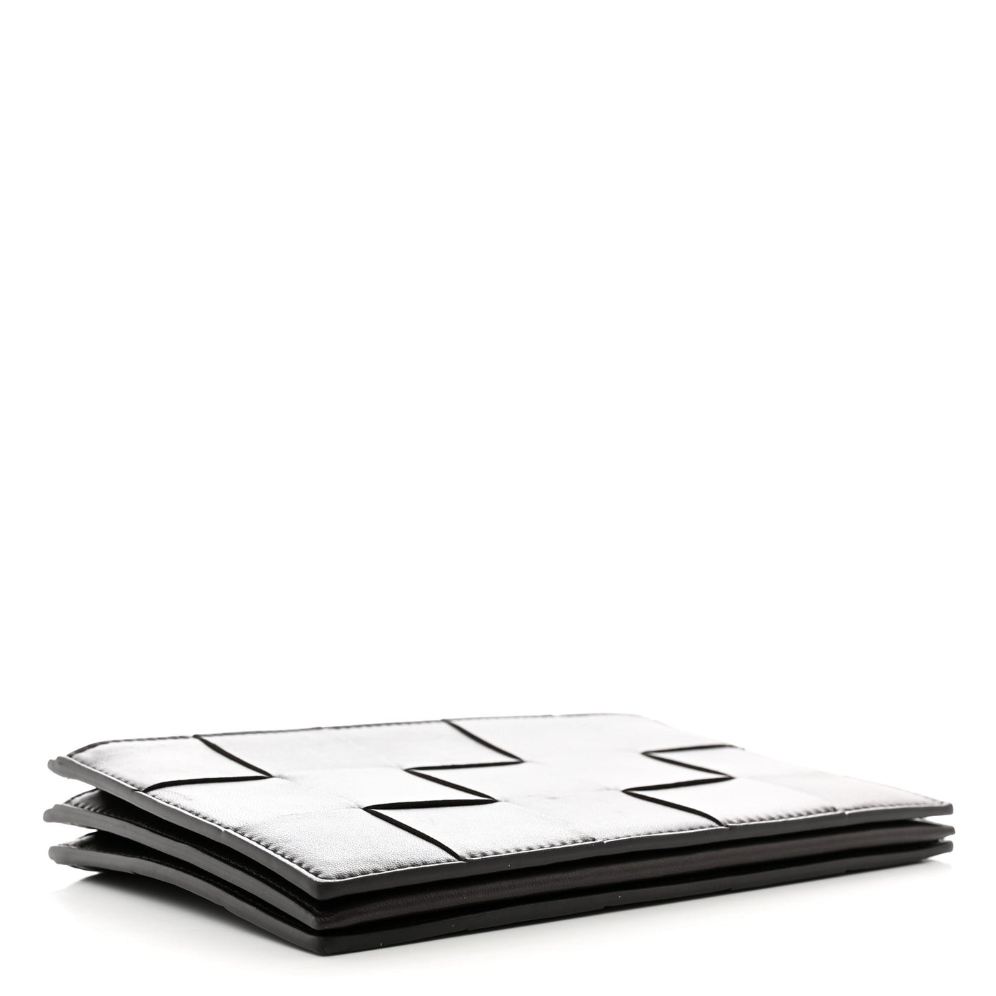 Nappa Maxi Intrecciato Triple Zip Clutch Fondant