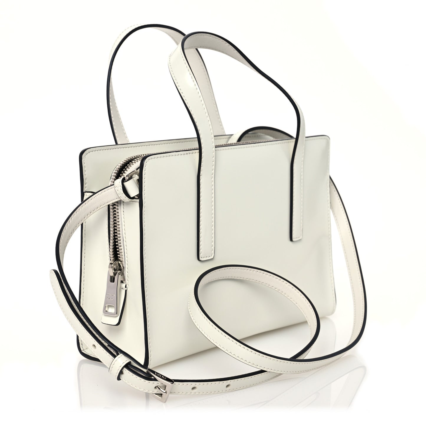Spazzolato Mini Re-Edition 1995 Double Handle Handbag White