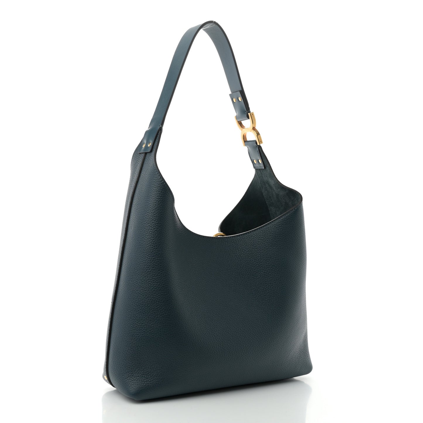 Grained Calfskin Small Marcie Hobo Bag Tapestry Blue
