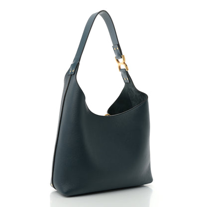 Chloe Grained Calfskin Small Marcie Hobo Bag Tapestry Blue 3 of 9