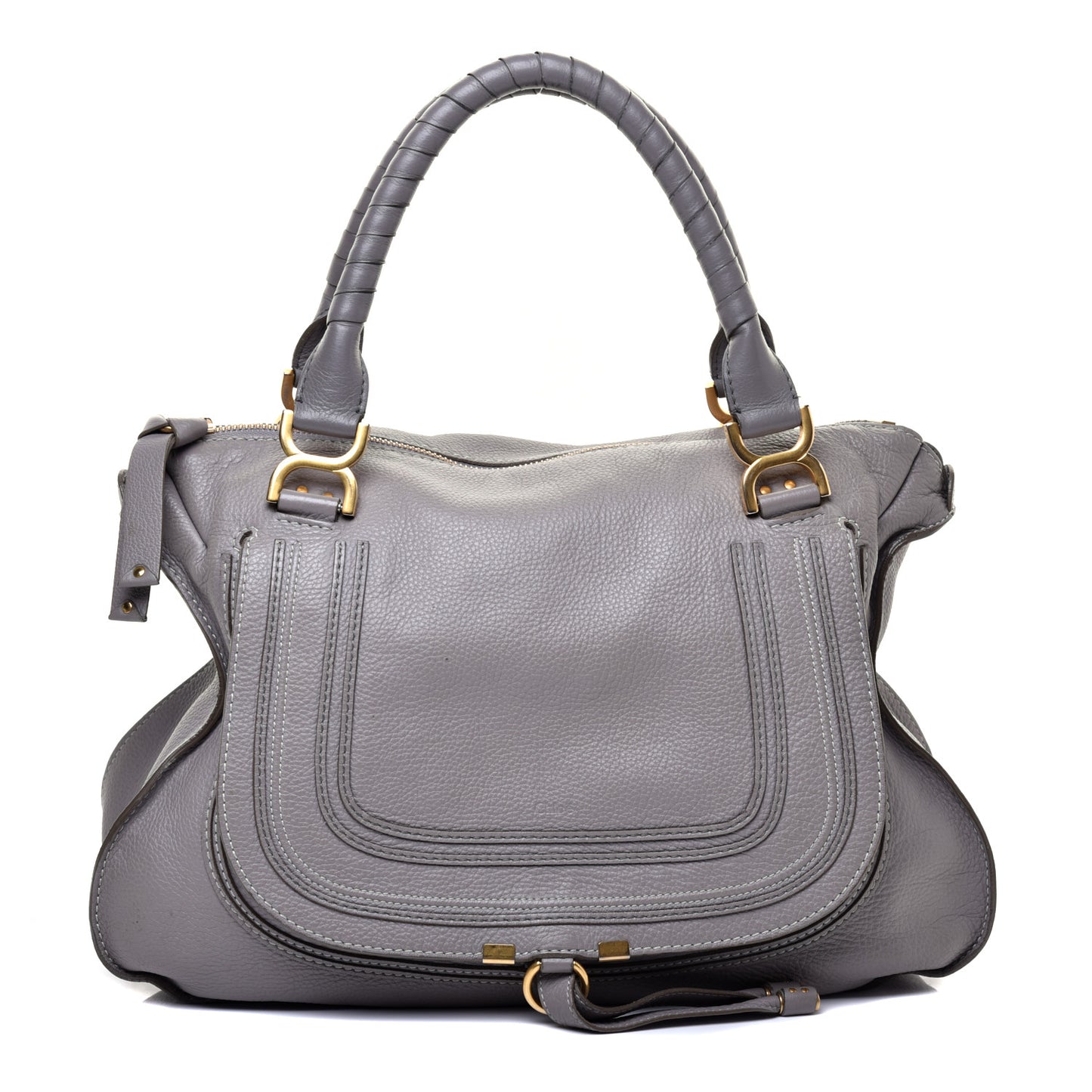 Calfskin Large Marcie Satchel Cashmere Grey