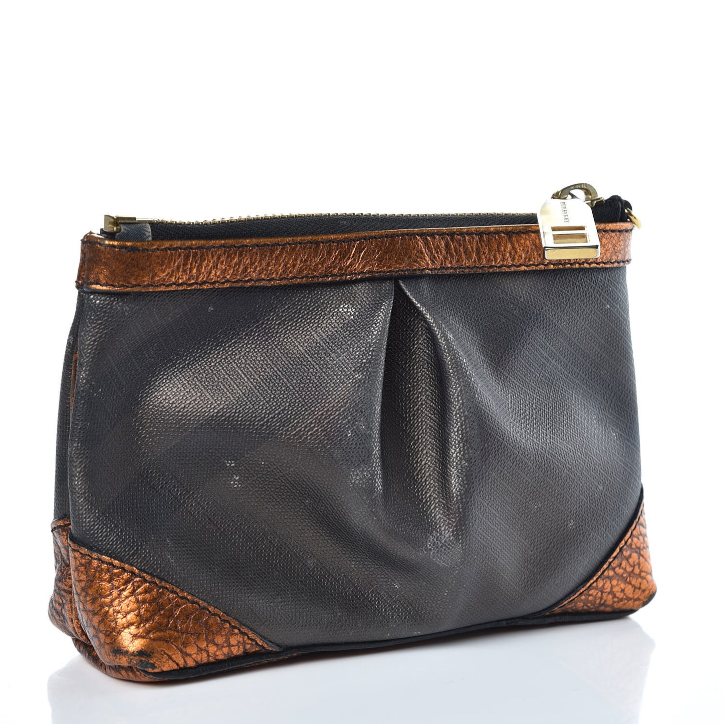Smoked Check Cosmetic Case Black Gold