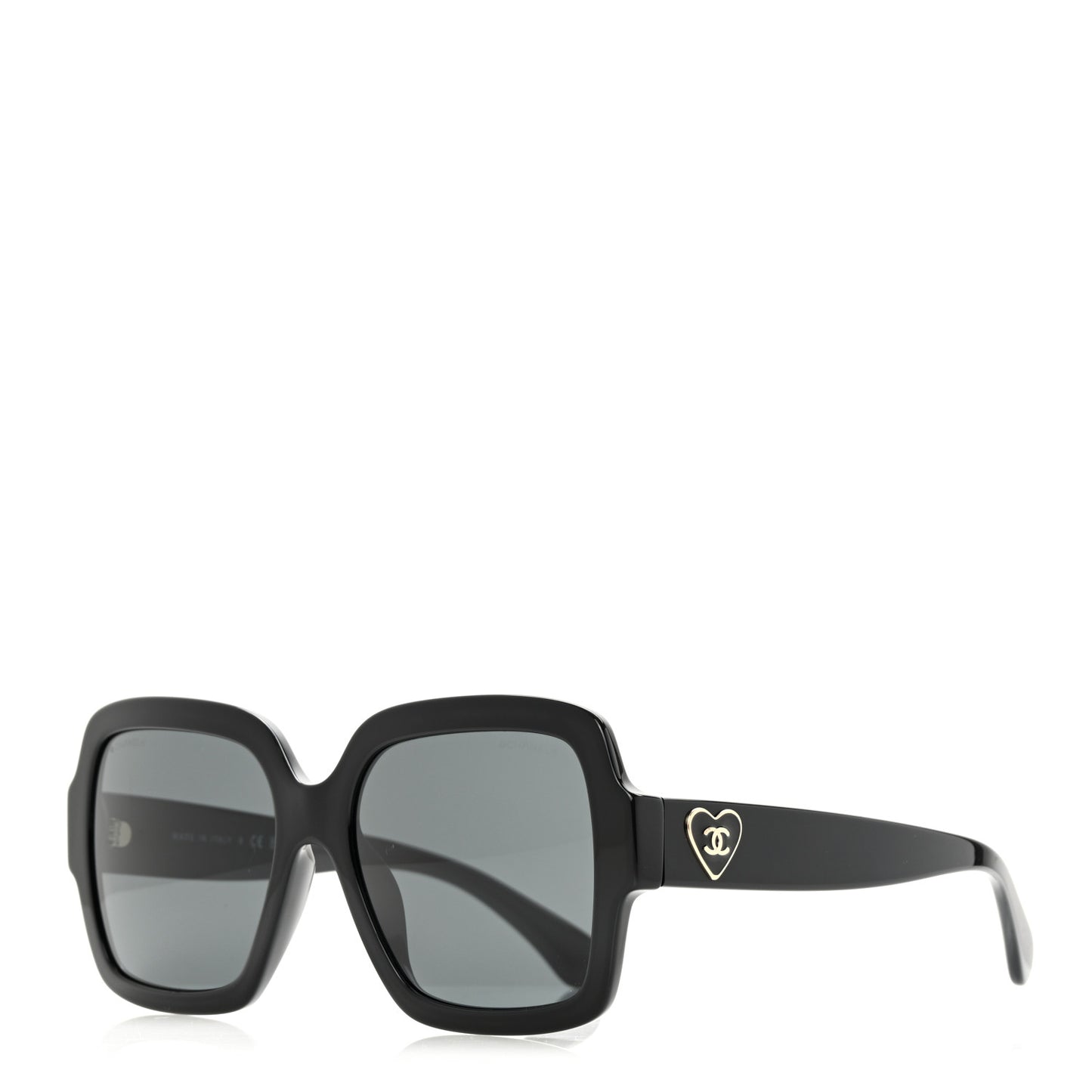 Acetate Square Heart Sunglasses 5479-A Black