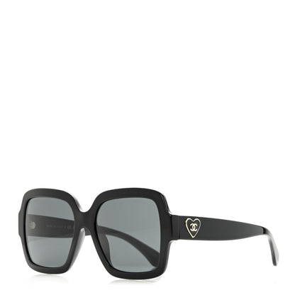 Chanel Acetate Square Heart Sunglasses 5479-A Black 1 of 9