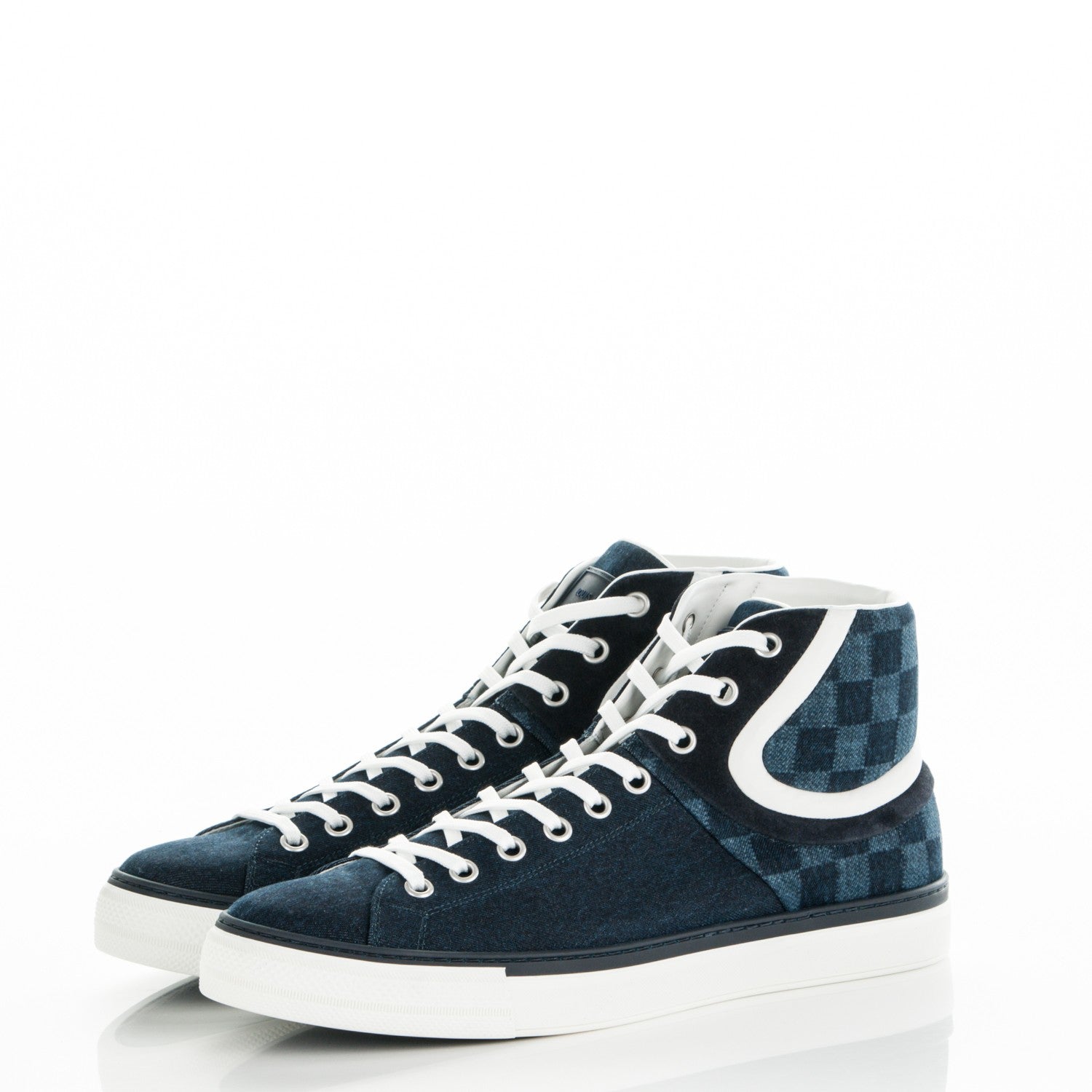 Louis Vuitton Damier Denim Sprinter Sneaker Boots 10.5 Marine 3 of 8