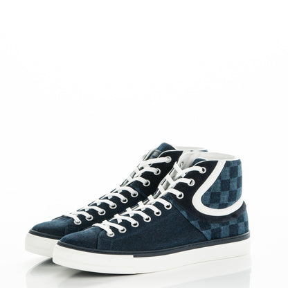 Louis Vuitton Damier Denim Sprinter Sneaker Boots 10.5 Marine 3 of 8