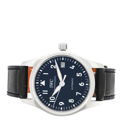 IWC Stainless Steel Alligator 36mm Pilot Automatic Watch Blue IW324008 2 of 5