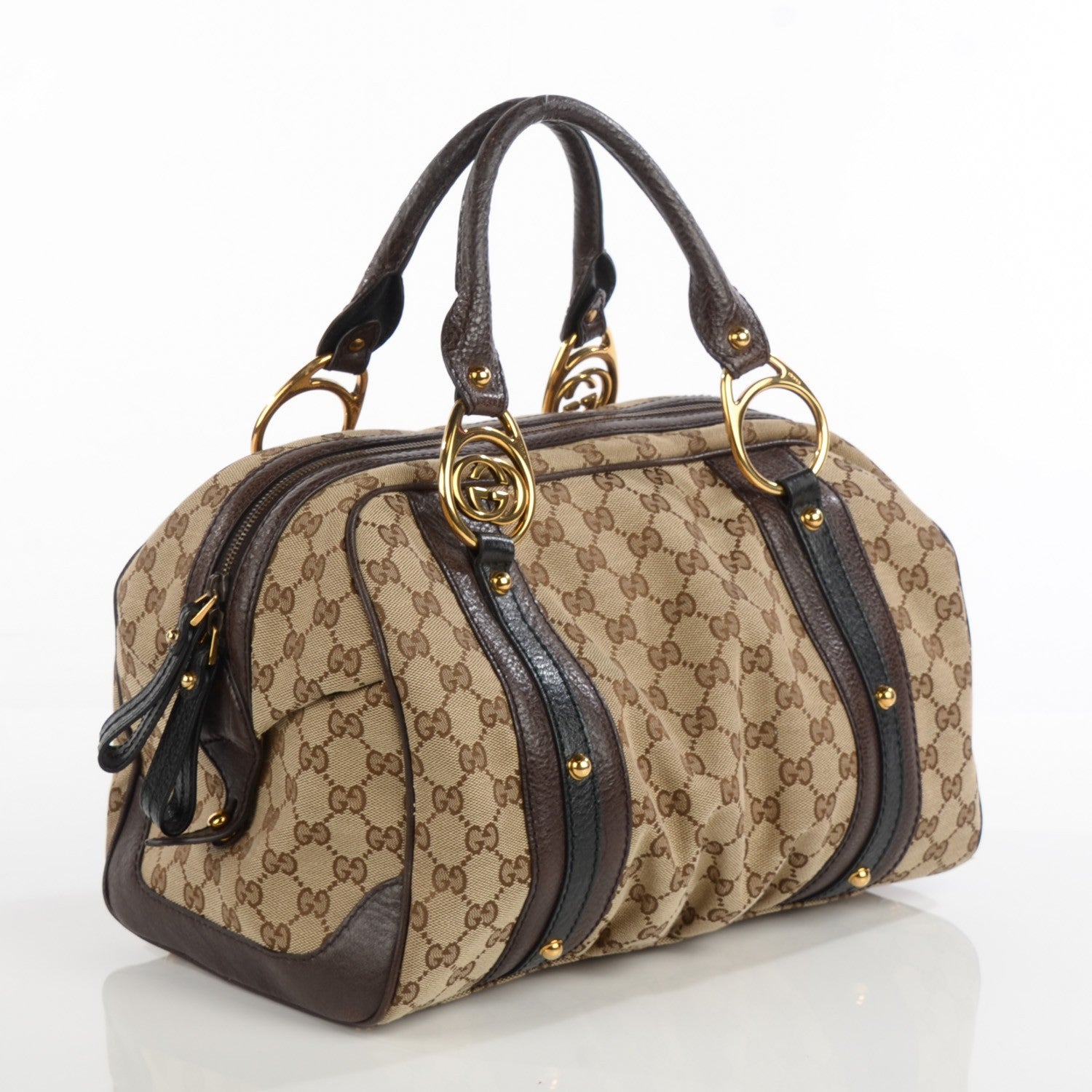 Gucci Monogram Interlocking Medium Boston Dark Brown 3 of 7