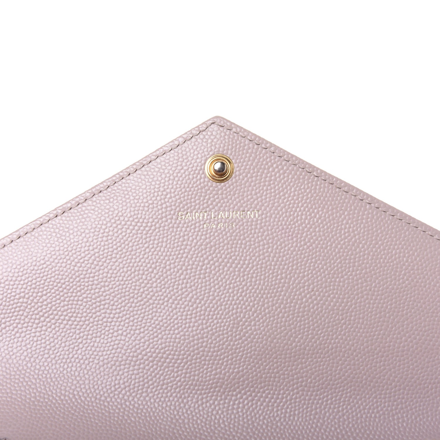 Saint Laurent Grain De Poudre Matelasse Chevron Monogram Envelope Chain Wallet Pale Pink 8 of 17