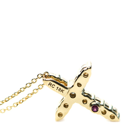 Roberto Coin 18K Yellow Gold Diamond .39ctw Cross Pendant Necklace 4 of 5