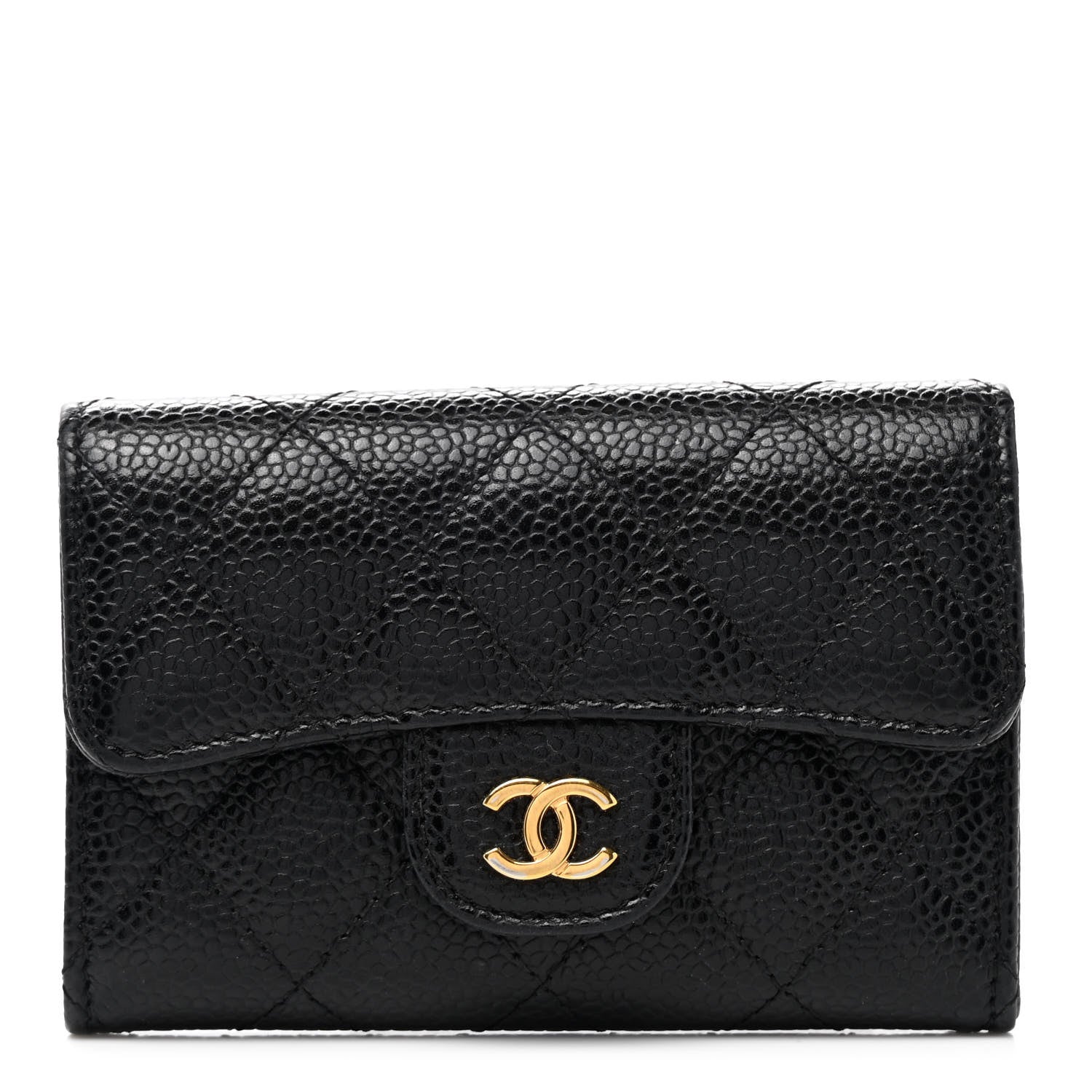 Chanel Caviar Quilted Flap Card Holder Black 1 of 8