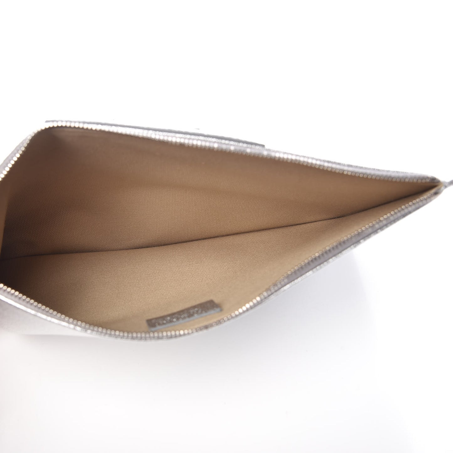 Metallic Sugar Goatskin Medium Antigona Pouch Silver