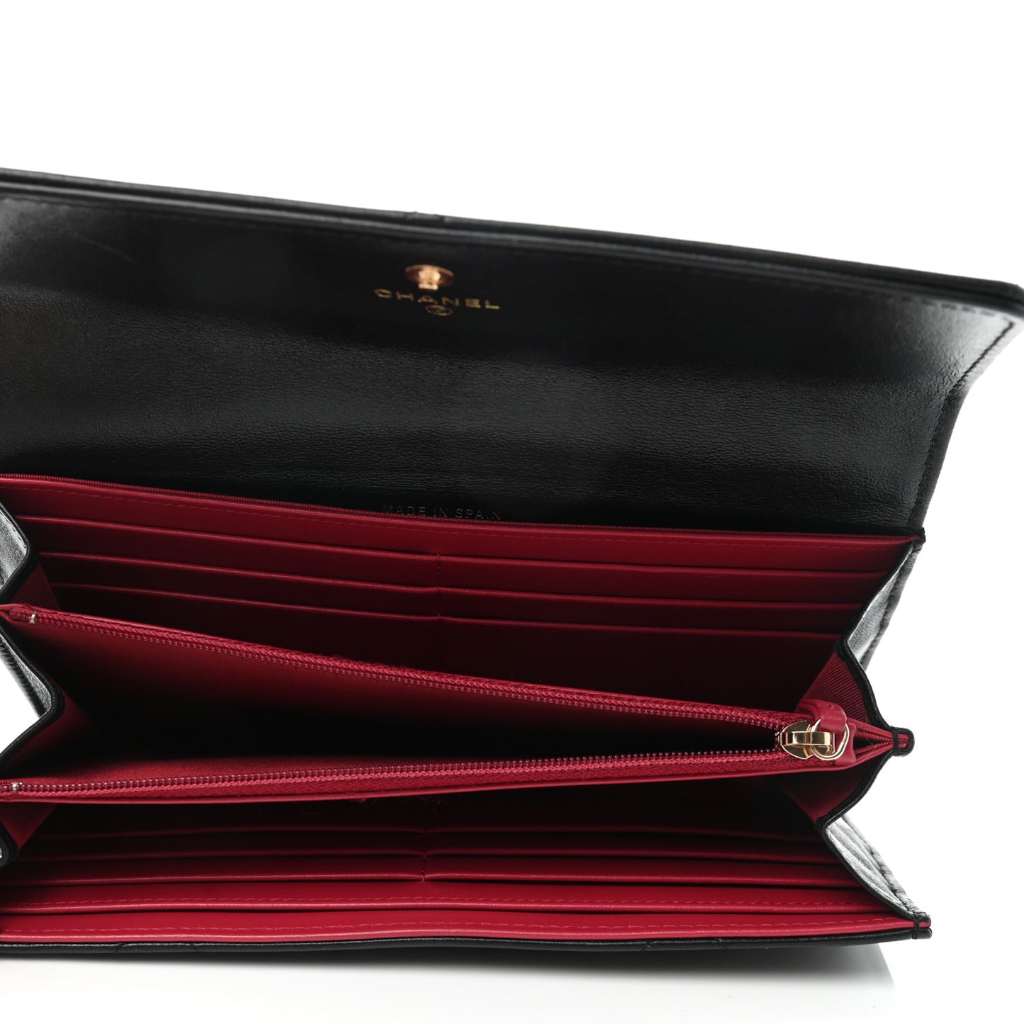 Lambskin Quilted Chanel 19 Flap Wallet Black