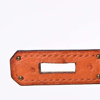 Hermes Ostrich Birkin 30 Orange 31 of 33